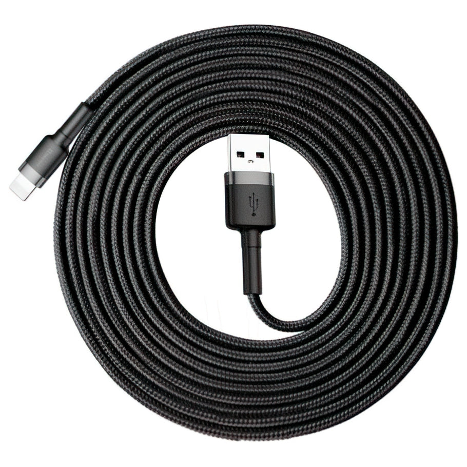 Cabo de Dados e Carregamento USB-A - Lightning Baseus Cafule, 18W, 3m, Dourado CALKLF-RV1