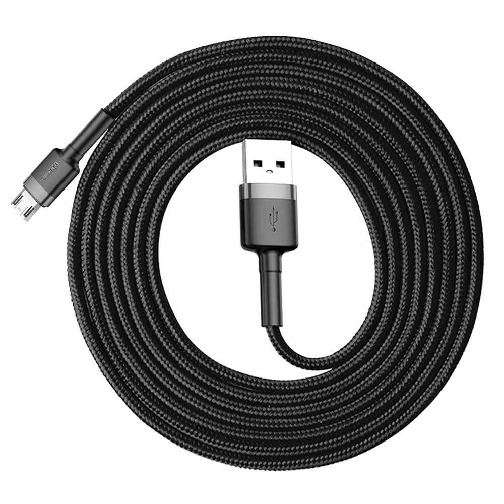 Cabo de Dados e Carregamento USB-A - microUSB Baseus Cafule, 18W, 2m, Cinza CAMKLF-CG1