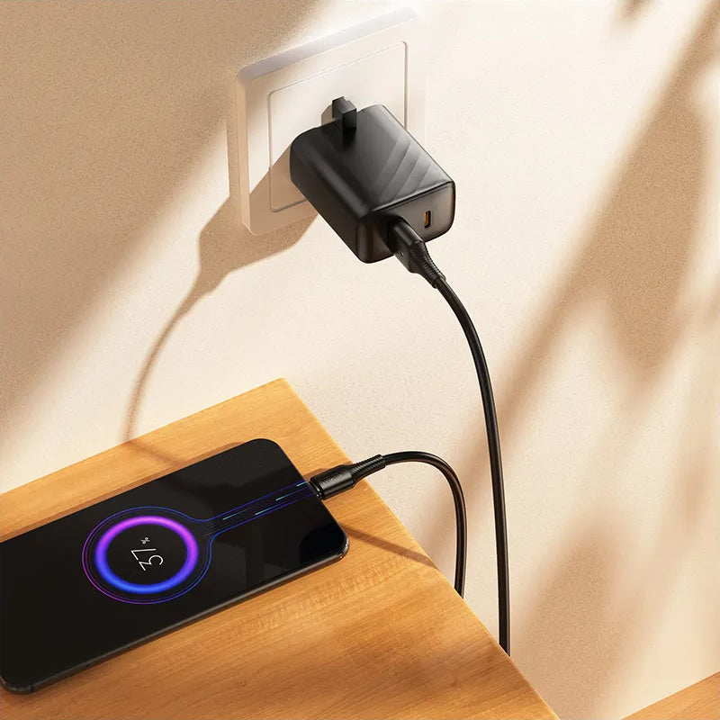 Cabo de Dados e Carregamento USB-A - microUSB HOCO X120, 18W, 1m, Preto