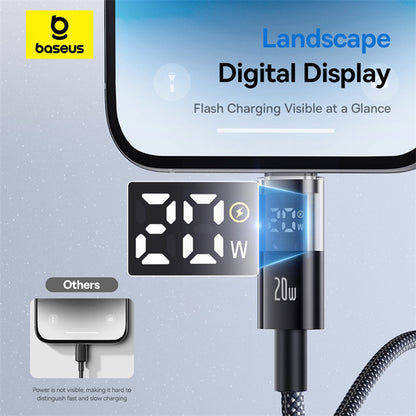 Cabo de Dados e Carregamento USB-C - Lightning Baseus Display 2, 20W, 2m, Preto P10382703121-01