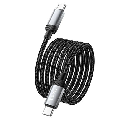 Cabo de Dados e Carregamento USB-C - USB-C HOCO X117, 60W, 1m, Preto