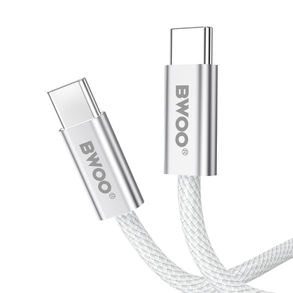 Cabo de Dados e Carregamento USB-C - USB-C BWOO BO-X317C, 240W, 1m, Branco