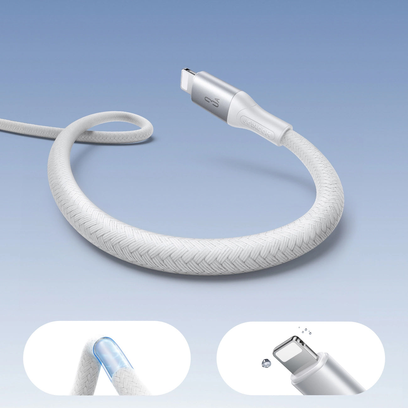 Cabo de Dados e Carregamento USB-A - Lightning Joyroom S-A28 Flash, 18W, 2m, Branco