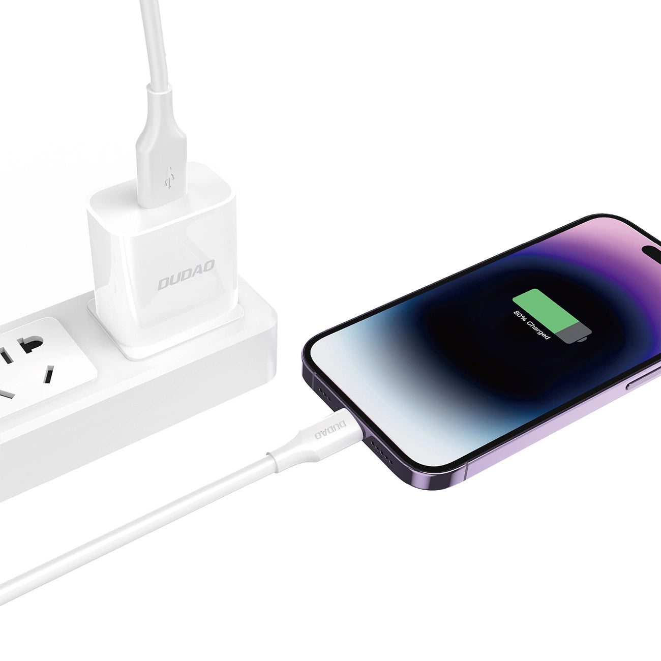 Cabo de Dados e Carregamento USB-A - Lightning Dudao L2sL, 30W, 1.2m, Branco