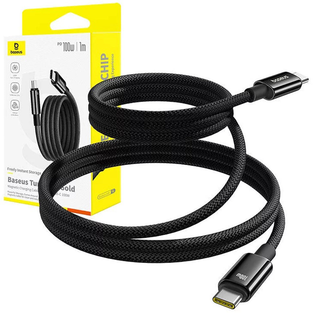 Cabo de Dados e Carregamento USB-C - USB-C Baseus Tungsten Gold, 100W, 1m, Preto P10319805111-00