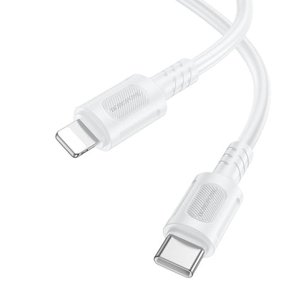 Cabo de Dados e Carregamento USB-C - Lightning Borofone BX111 Feliz, 27W, 1m, Branco