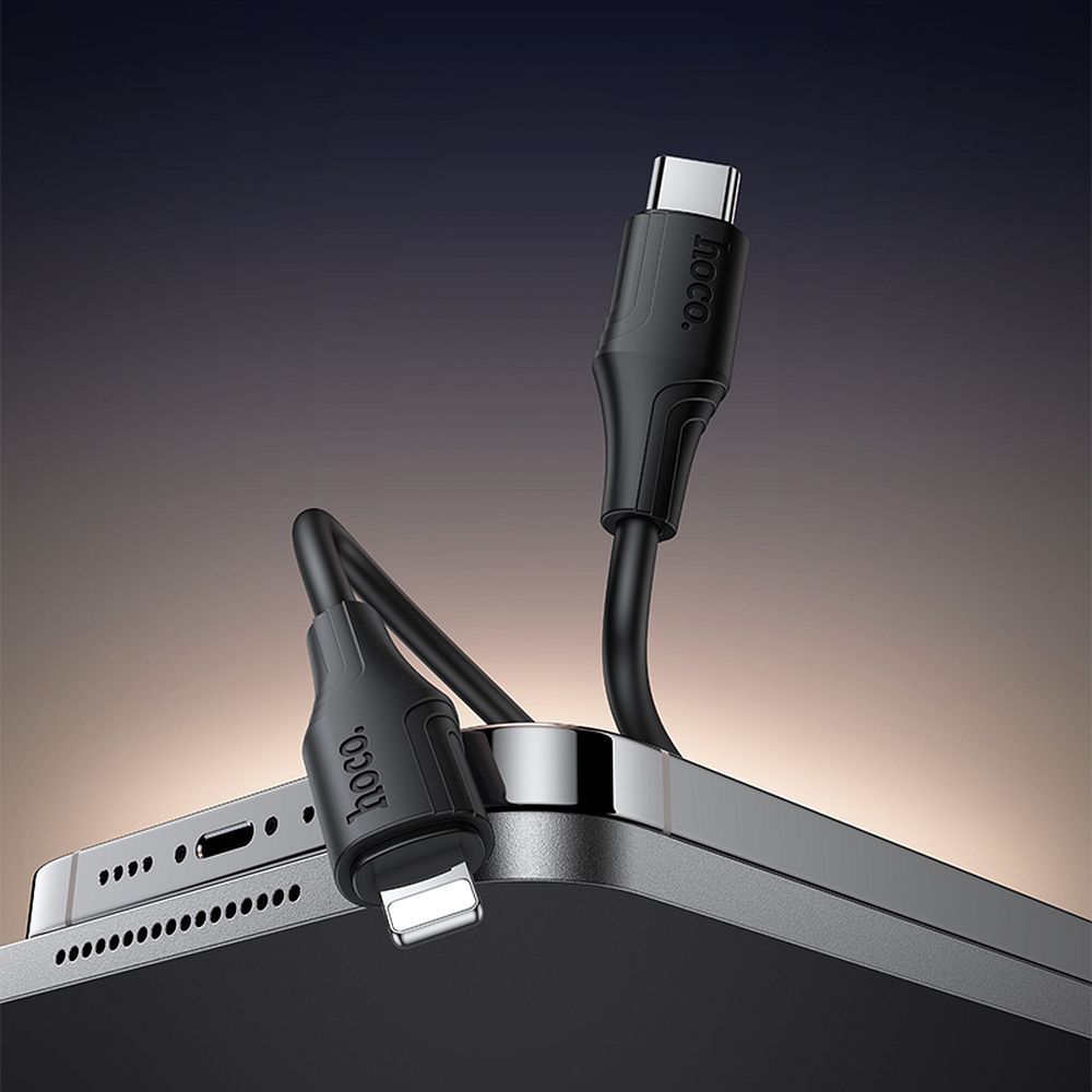 Cabo de Dados e Carregamento USB-C - Lightning HOCO X124, 27W, 1m, Preto