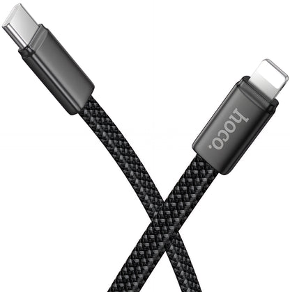Cabo de Dados e Carregamento USB-C - Lightning HOCO X125, 30W, 1m, Preto