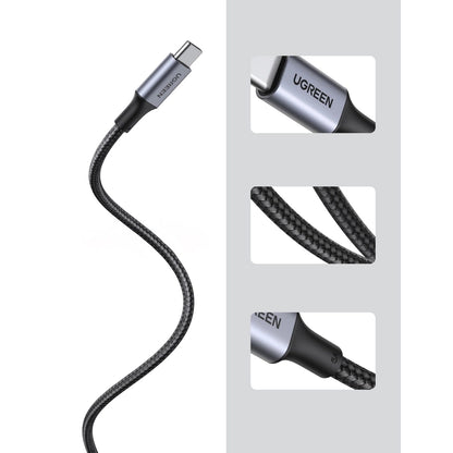 Cabo de Dados e Carregamento USB-C - USB-C UGREEN US316, 100W, 0.5m, Cinzento