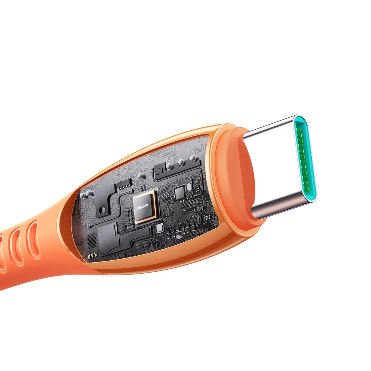 Cabo de Dados e Carregamento USB-C - USB-C Joyroom S-A59 Vibrant, 60W, 1.2m, Laranja