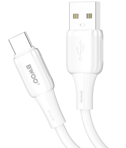 Cabo de Dados e Carregamento USB-A - USB-C BWOO X329C, 18W, 1m, Branco