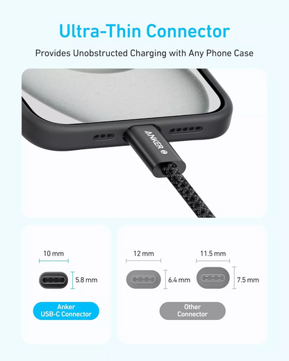 Cabo de Dados e Carregamento USB-C - USB-C Anker Zolo, 240W, 1.8m, Branco A8060H22