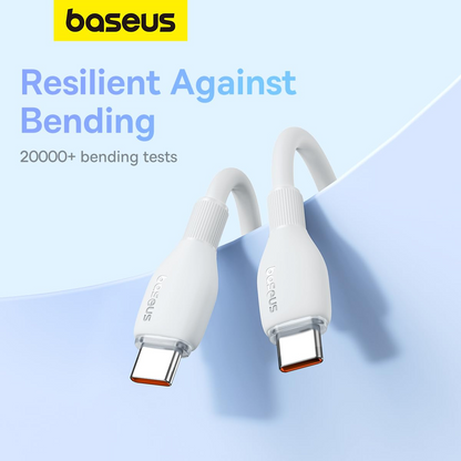 Cabo de Dados e Carregamento USB-C - USB-C Baseus Pudding, 100W, 1.2m, Branco P10355702221-00
