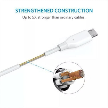 Cabo de Dados e Carregamento USB-A - microUSB Anker PowerLine, 18W, 1m, Branco A8132H21