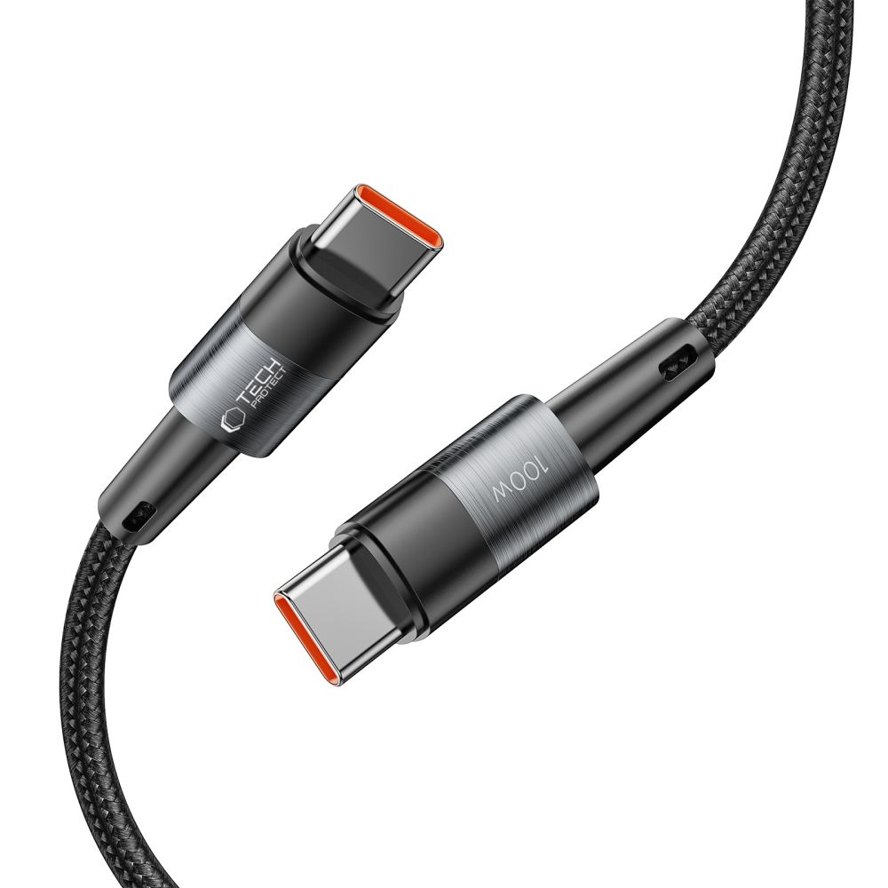 Cabo de Dados e Carregamento USB-C - USB-C Tech-Protect Ultraboost, 100W, 3m, Cinzento