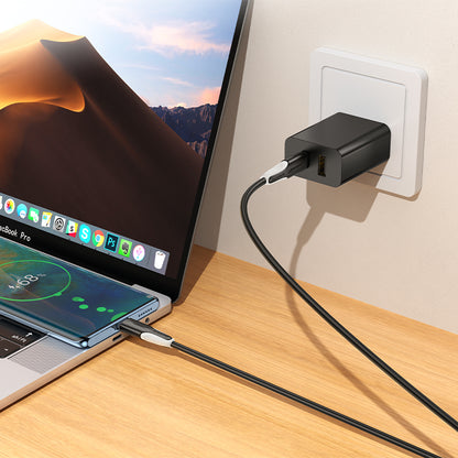 Cabo de Dados e Carregamento USB-C - USB-C Borofone BX119 New, 60W, 1m, Preto