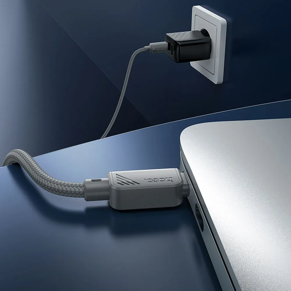Cabo de Dados e Carregamento USB-C - USB-C HOCO X113, 60W, 1m, Cinzento