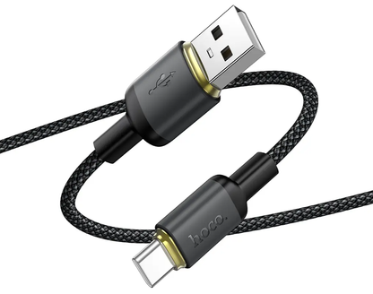 Cabo de Dados e Carregamento USB-A - USB-C HOCO X128 Benefit, 36W, 1m, Preto