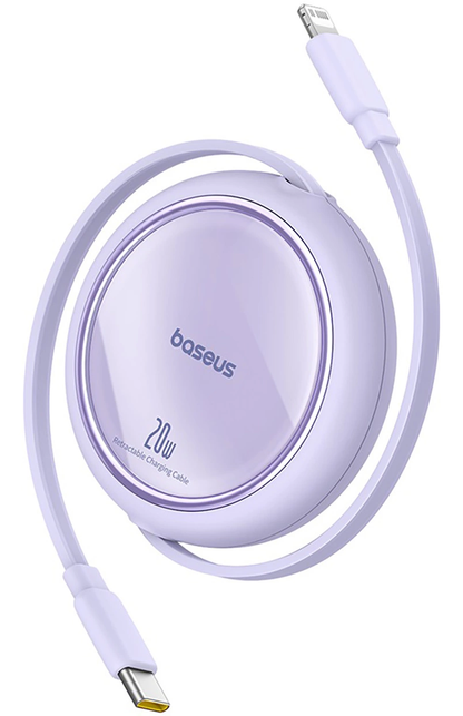 Cabo de Dados e Carregamento USB-C - Lightning Baseus Free2Pull Mini Retrátil, 20W, Roxo P10364501511-00
