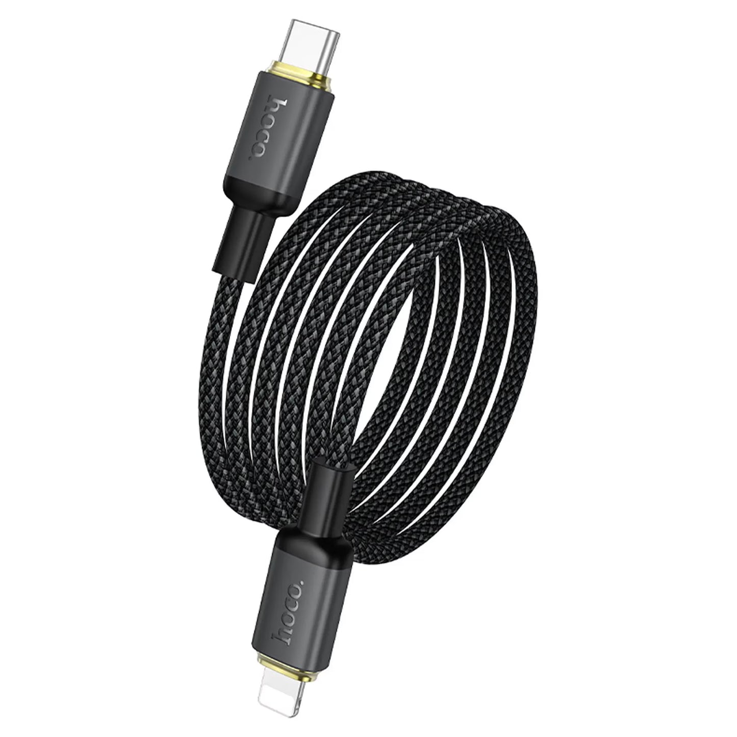Cabo de Dados e Carregamento USB-A - Lightning HOCO X128 Benefit, 10W, 1m, Preto