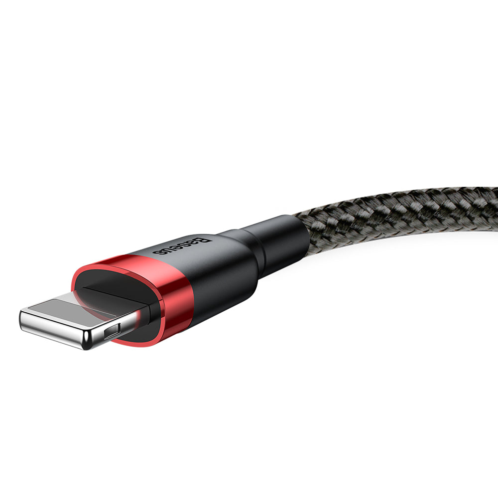 Cabo de carregamento e dados USB-A - Lightning Baseus Cafule, 18W, 2m, vermelho CALKLF-C19