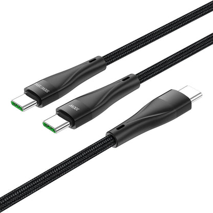 Cabo de carregamento e dados USB-C - USB-C HOCO U102 Super, 100W, 1,2 m, preto