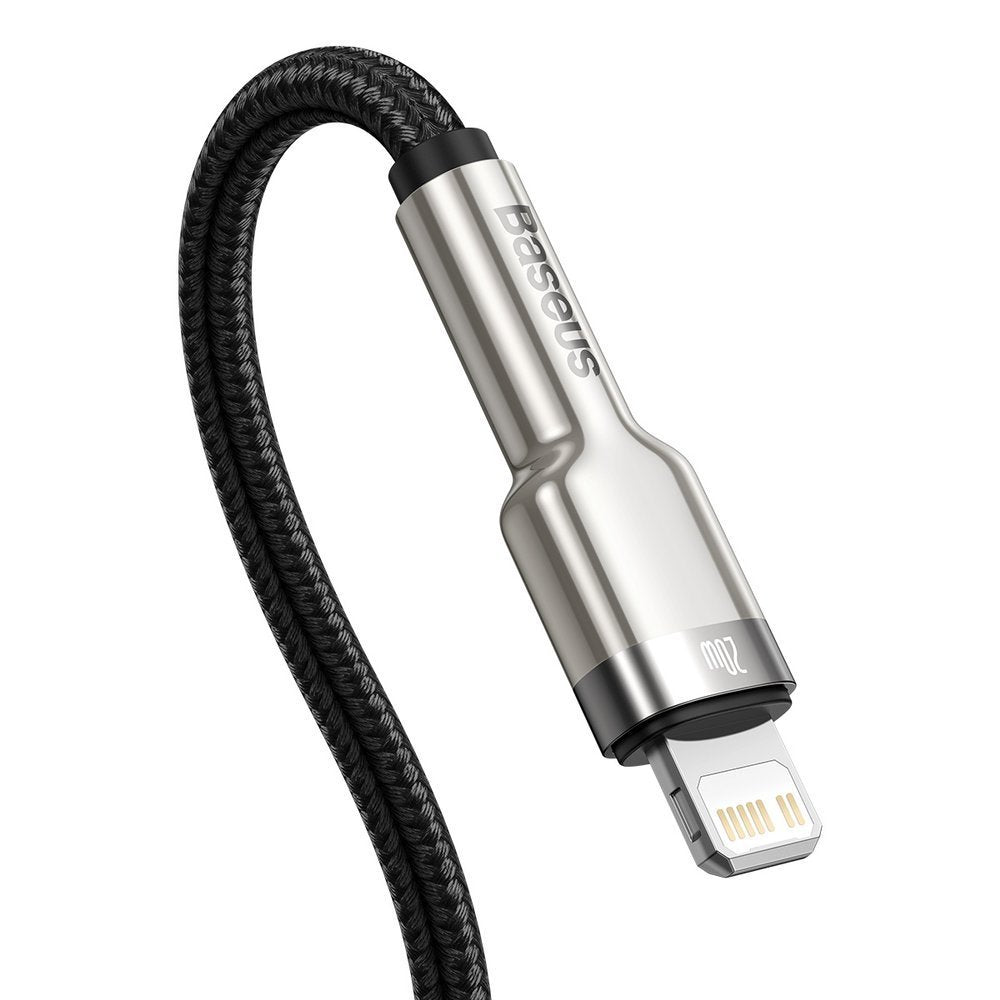 Cabo de Dados e Carregamento USB-C - Lightning Baseus Cafule Metal Series, 20W, 2m, Preto CATLJK-B01