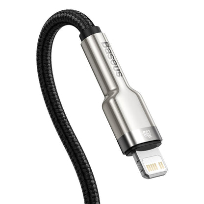 Cabo de Dados e Carregamento USB-C - Lightning Baseus Cafule Metal Series, 20W, 2m, Preto CATLJK-B01