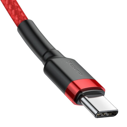 Cabo de carregamento e dados USB-C USB-C - Cabo USB-C Baseus Cafule, 60W, 2m, vermelho CATKLF-H09