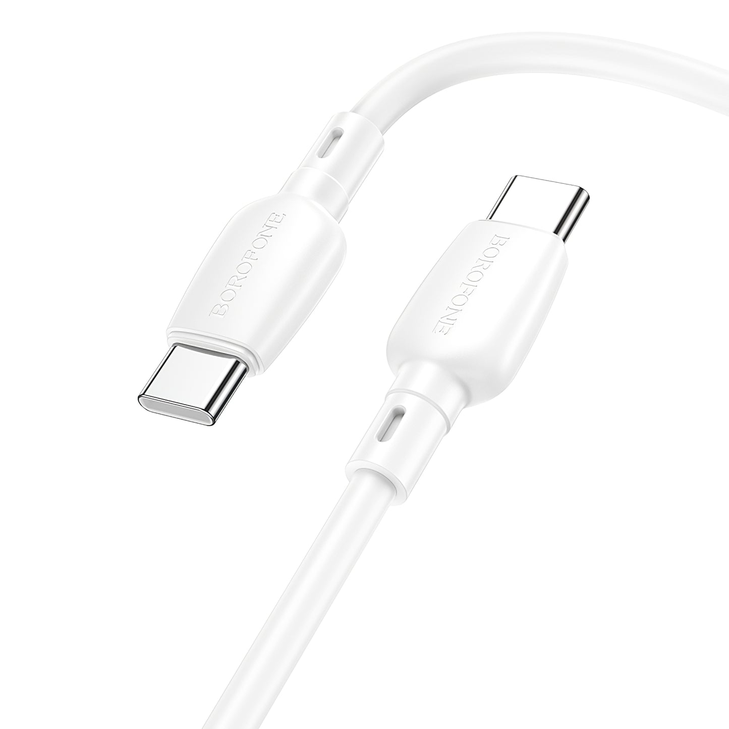 Cabo de carregamento e dados USB-C - USB-C Borofone BX93, 60W, 1m, Branco 