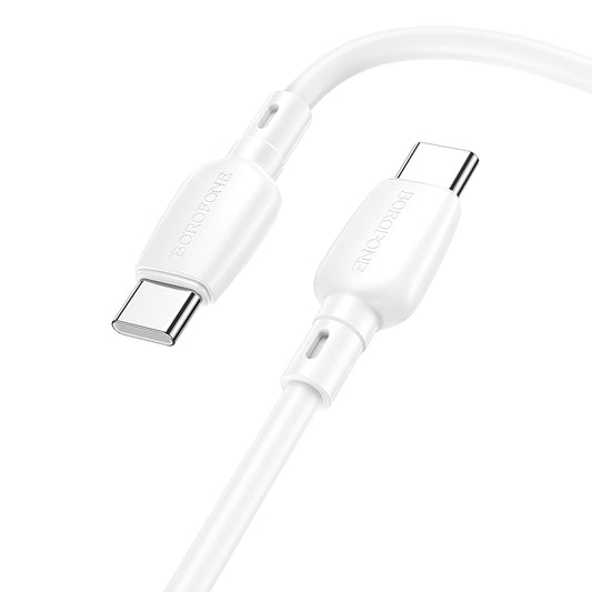 Cabo de carregamento e dados USB-C - USB-C Borofone BX93, 60W, 1m, Branco 