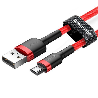 Cabo de carregamento e dados USB-A - microUSB Baseus Cafule, 18W, 1m, vermelho CAMKLF-B09