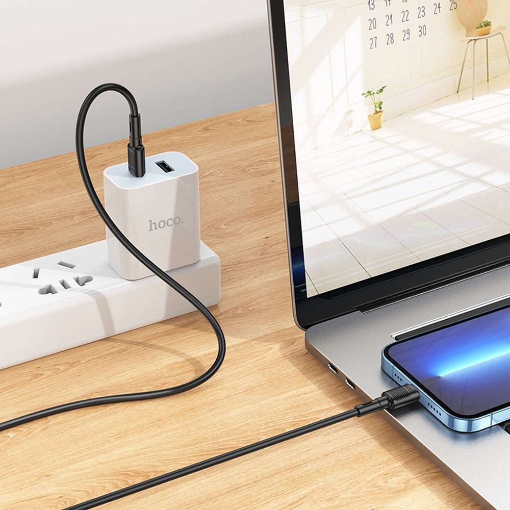 HOCO X83 Victory USB-C - Cabo de carregamento e dados Lightning, 20W, 1m, preto 