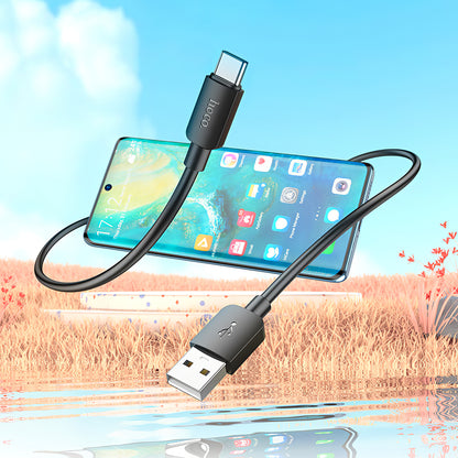 Cabo de Dados e Carregamento USB-A - USB-C HOCO X96, 27W, 0.25m, Preto