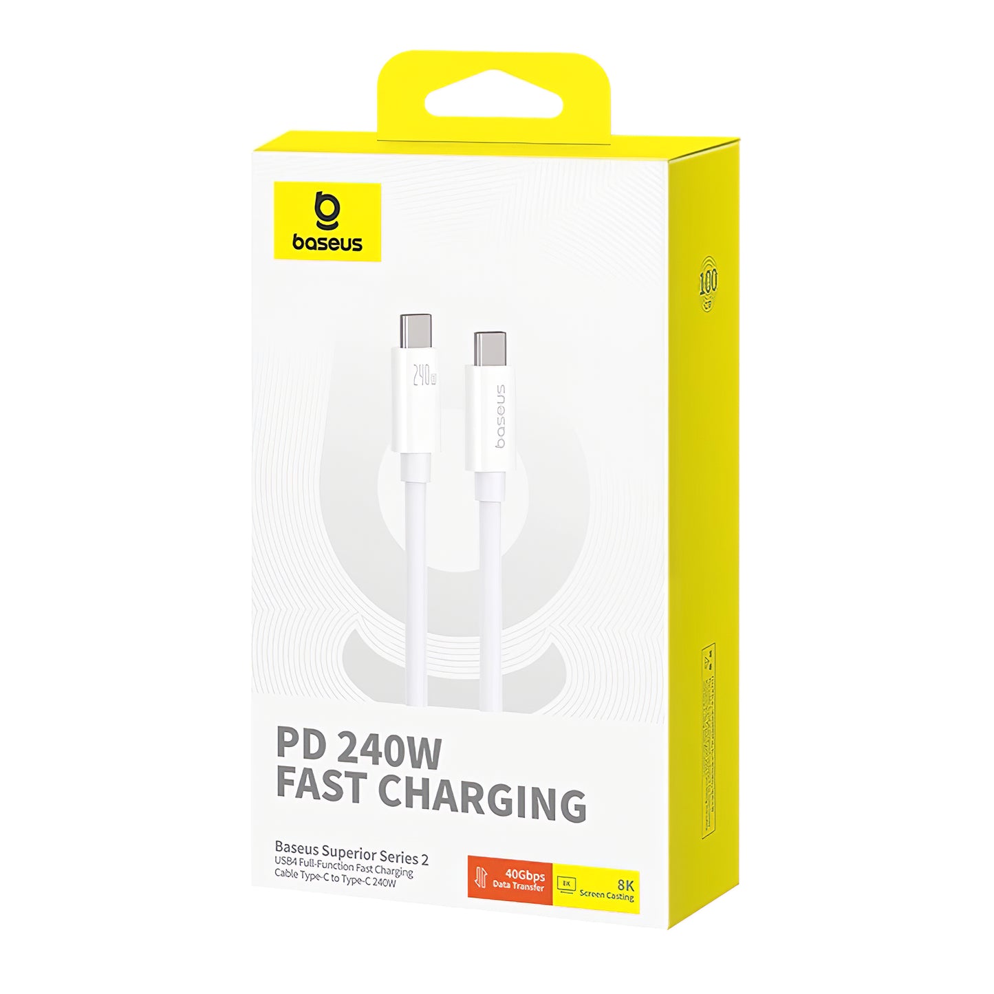 Cabo de carregamento e dados USB-C - USB-C Baseus Superior Series 2, 240W, 1m, Branco P10365200211-02