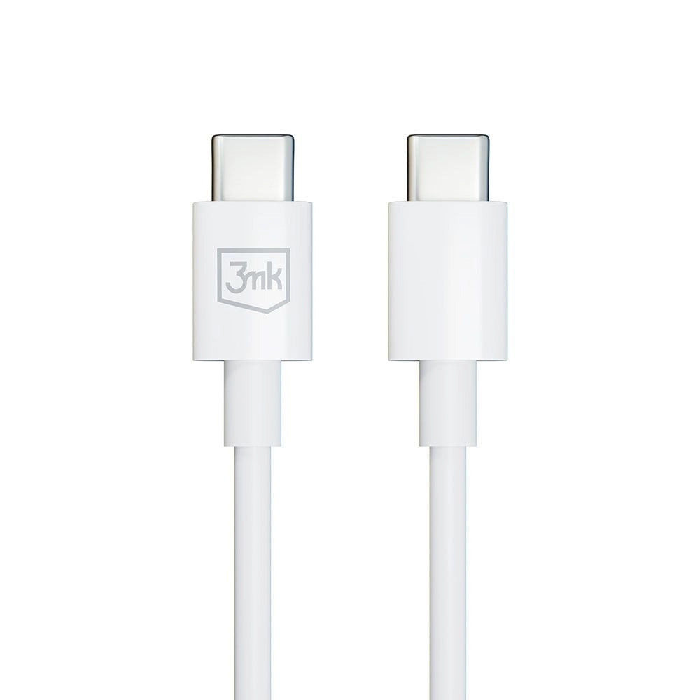 Cabo de carregamento e dados USB-C - USB-C 3MK Hyper, 100W, 1,2 m, branco 