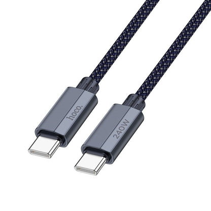 Cabo de carregamento e dados USB-C - USB-C HOCO U134, 240W, 1.8m, 1.8m, Azul 