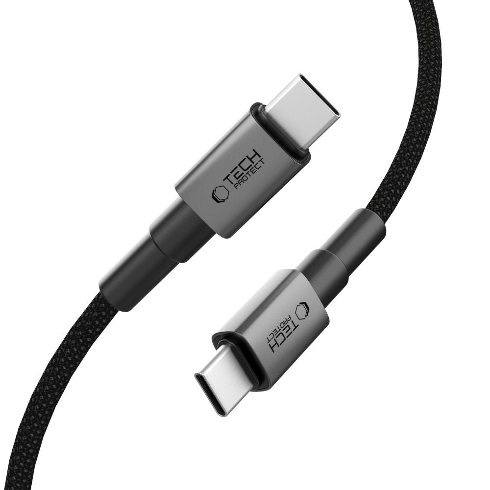 Cabo de Dados e Carregamento USB-C - USB-C Tech-Protect Ultraboost DNA, 60W, 0.5m, Cinzento