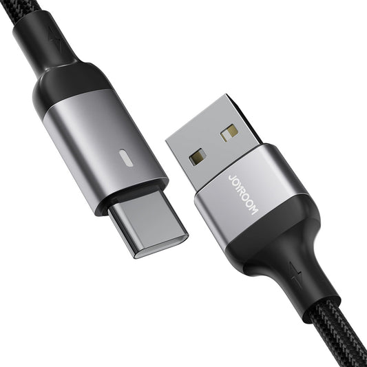 Cabo de Dados e Carregamento USB-A - USB-C Joyroom A10, 18W, 1.2m, Preto