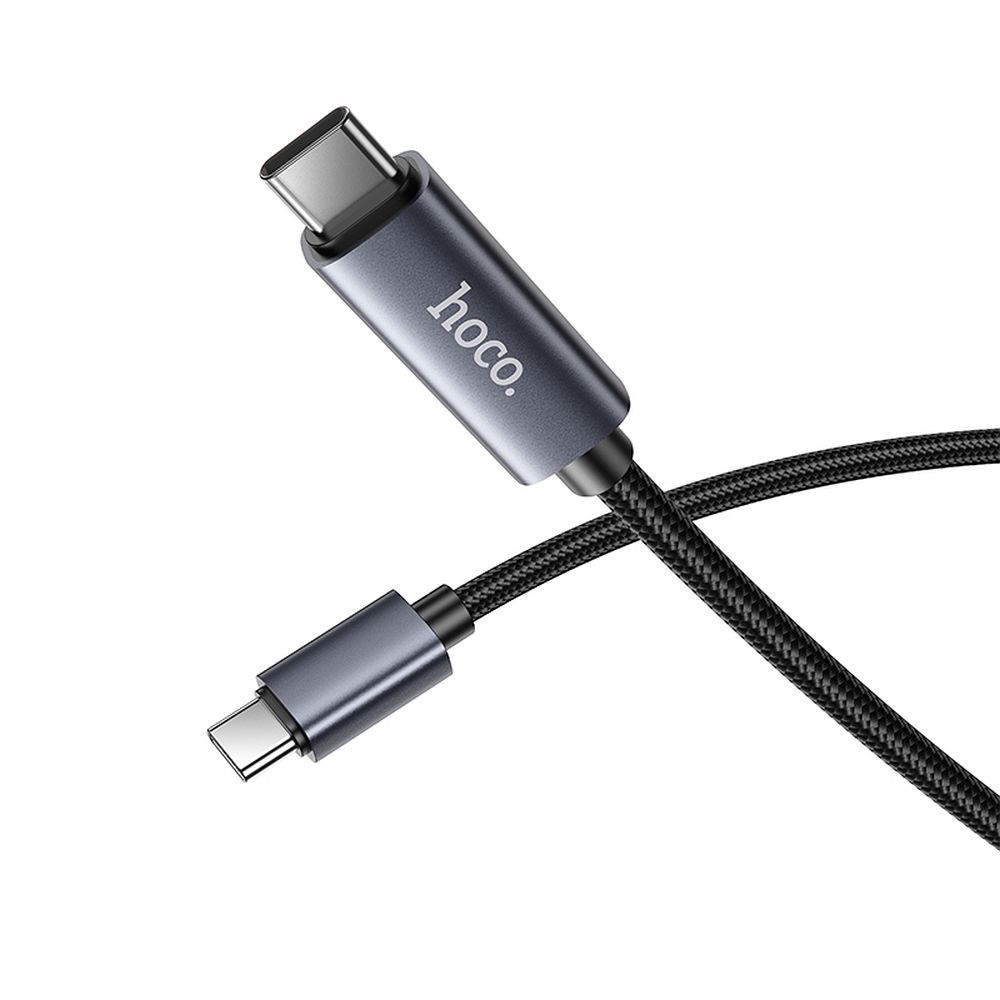 Cabo de Dados e Carregamento USB-C - USB-C HOCO Display X112, 60W, 1m, Preto