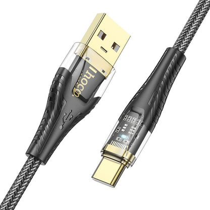 Cabo de Dados e Carregamento USB-A - USB-C HOCO U121, 18W, 1.2m, Preto