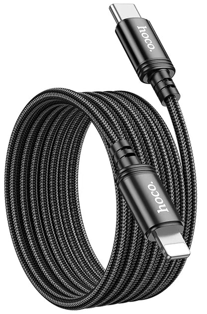 Cabo de Dados e Carregamento USB-C - Lightning HOCO X89, 27W, 2m, Preto