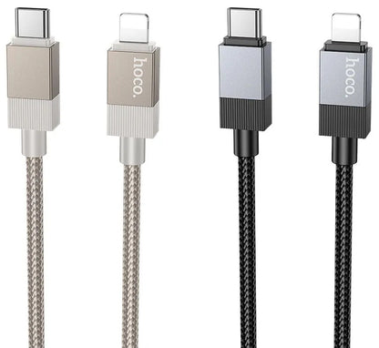 Cabo de Dados e Carregamento USB-C - Lightning HOCO X110, 27W, 1m, Preto