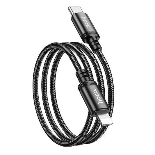 Cabo de Dados e Carregamento USB-C - Lightning HOCO X89, 20W, 1m, Preto