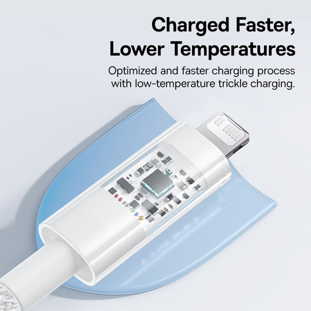 Cabo de Dados e Carregamento USB-C - Lightning Baseus Gem, 20W, 1m, Branco P10373001211-00