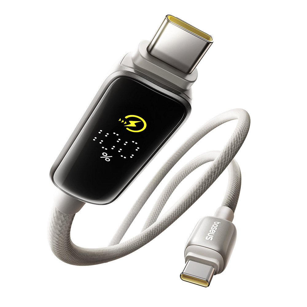 Cabo de Dados e Carregamento USB-C - USB-C Baseus Vipow Display, 100W, 2m, Cinza P10381802851-01