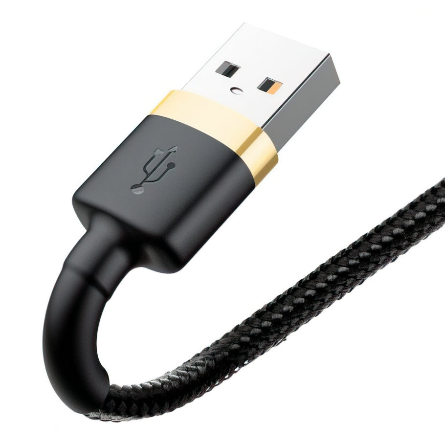 Cabo de Dados e Carregamento USB-A - Lightning Baseus Cafule, 18W, 3m, Dourado CALKLF-RV1