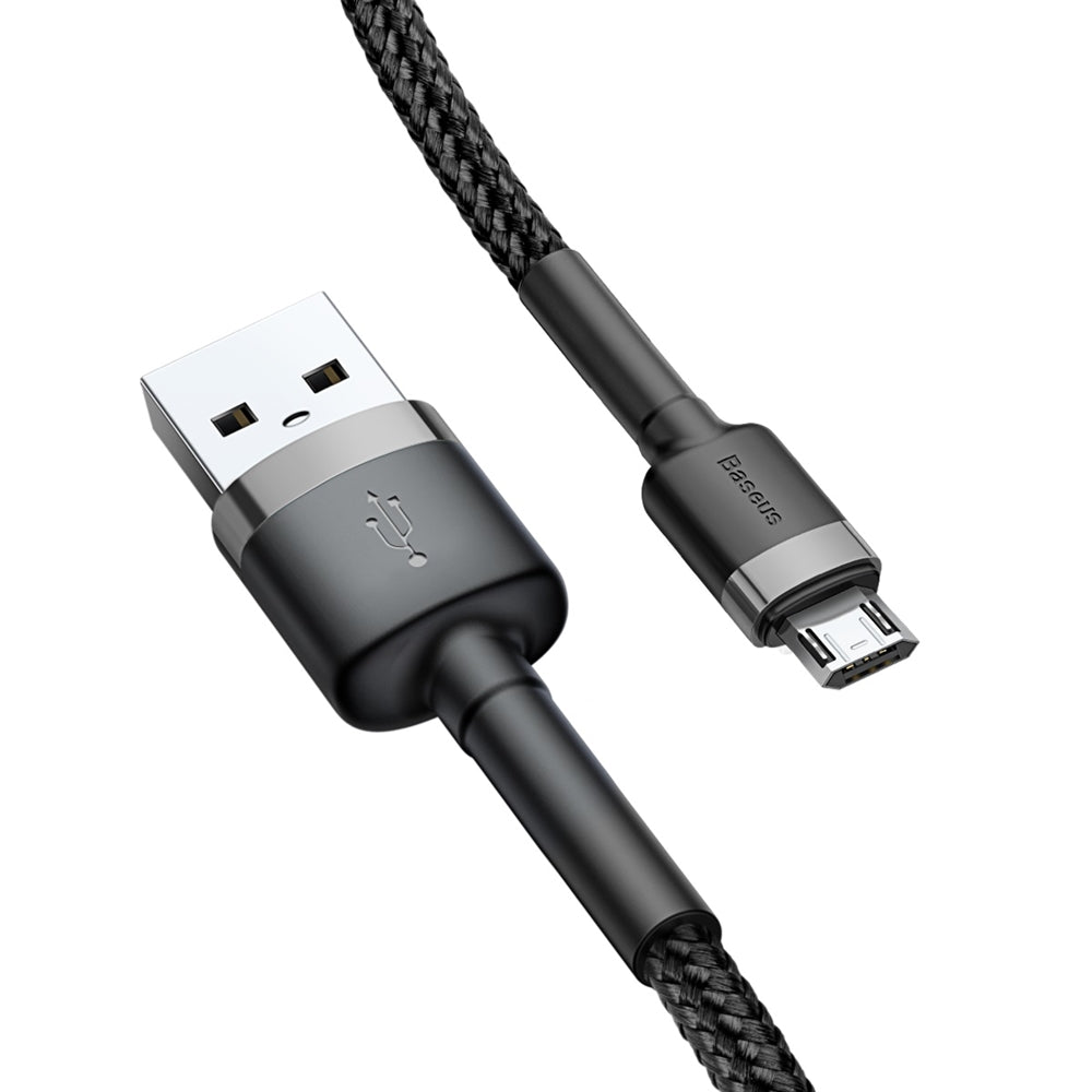 Cabo de Dados e Carregamento USB-A - microUSB Baseus Cafule, 18W, 2m, Cinza CAMKLF-CG1