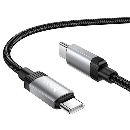 Cabo de Dados e Carregamento USB-C - USB-C HOCO X117, 60W, 1m, Preto