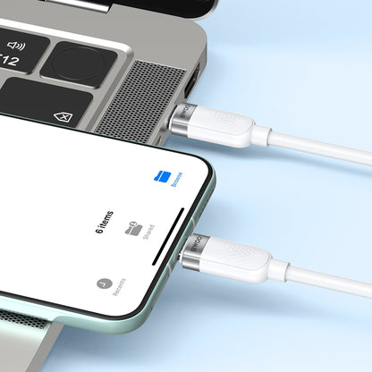 Cabo de Dados e Carregamento USB-C - USB-C BWOO BO-X315C, 100W, 1m, Branco